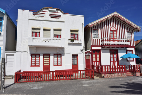 Colored houses, Costa Nova, Beira Litoral, Portugal