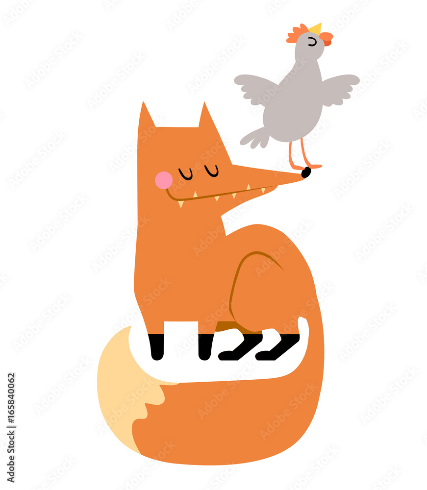 Fototapeta premium Cute vector fox