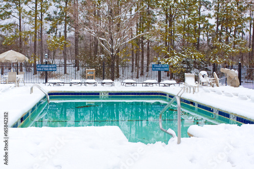 Swimming Pool and Snow