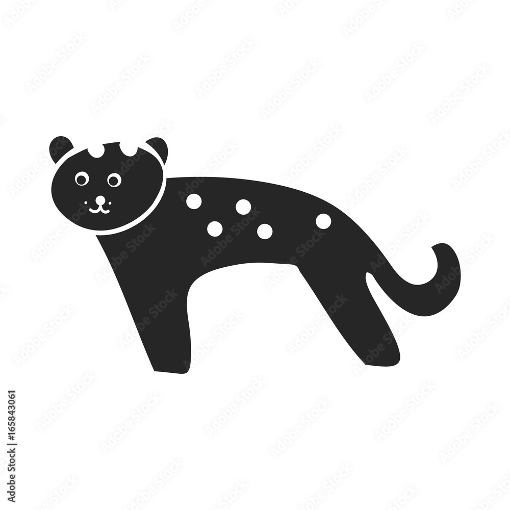 Cheetah silhouette simple white background, vector illustration Cheetah silhouette simple white background, vector illustration