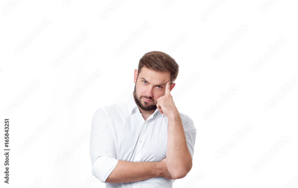Handsome business man thinking Handsome business man thinking