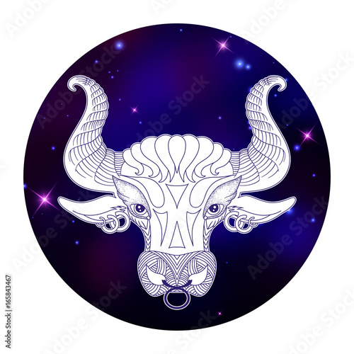 Taurus zodiac sign, horoscope symbol, vector illustration