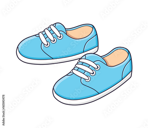 Blue sneakers vector isolated.