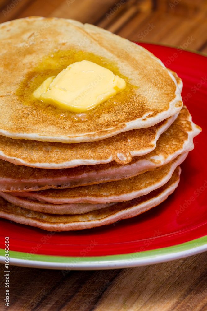 fresh pancakes with melting butter fresh pancakes with melting butter