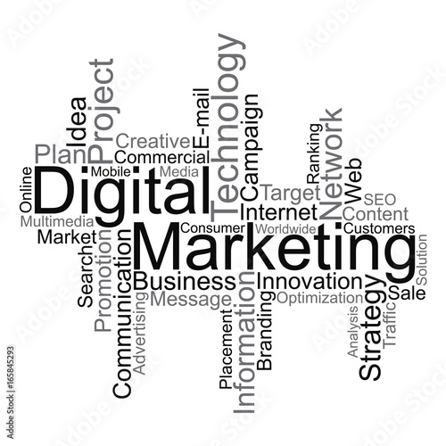 Digital Marketing word cloud, vector