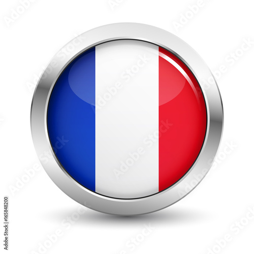 Free Download France Flag Icon Badge Vector Button - GFXLoad
