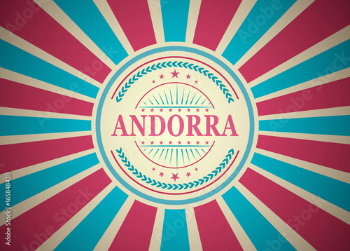 Andorra Retro Vintage Style Stamp Background