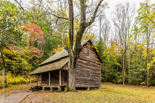 Cabin along scenic Cades Cove in Sthe Smokies photo