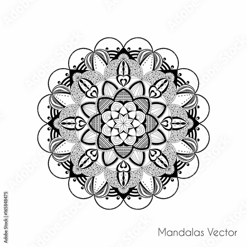 Beautiful floral design mandala design icon. Round Ornament Pattern. Hand drawing 