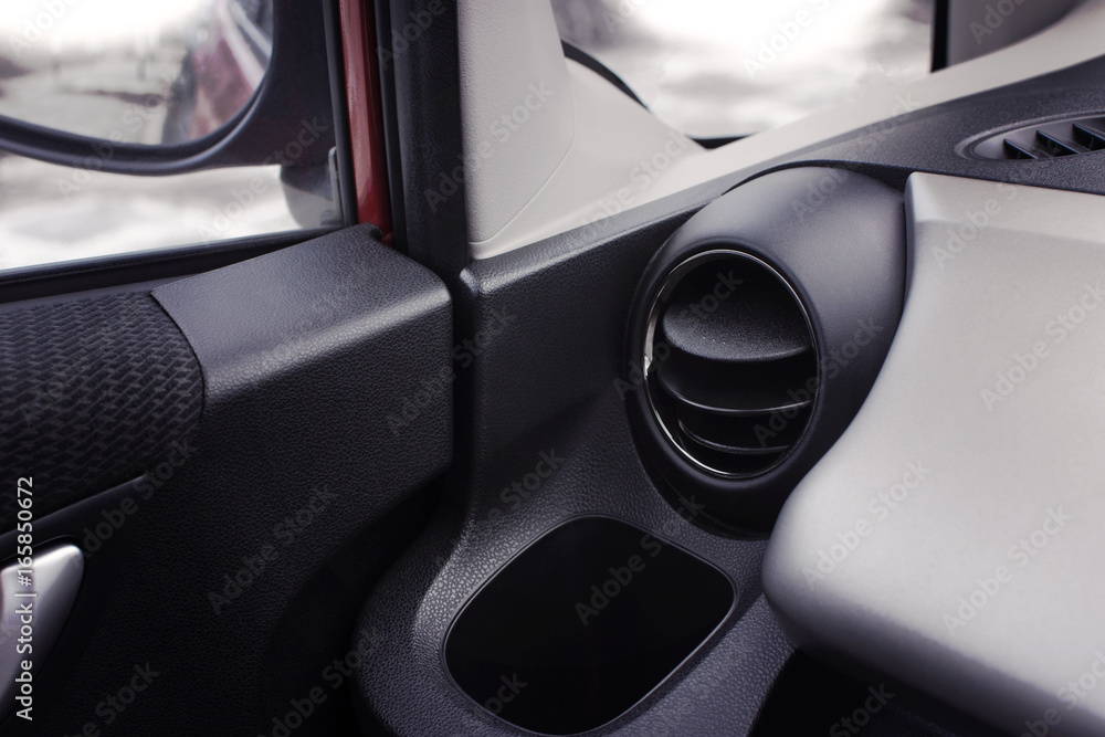 Car air conditioner in the front interior passenger for adjust airflow, selective focus, Automotive part concept.