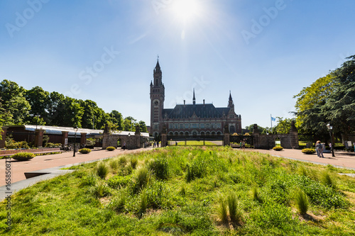 View of Peace Palace in the city center of Den Haag