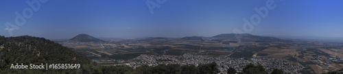 Konstfotografi view of the galilea from the peak of mt tavor, israel
