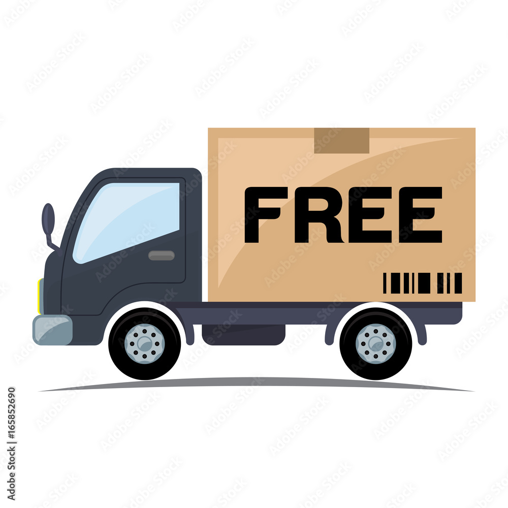 Free delivery and shipping icon with truck Free delivery and shipping icon with truck