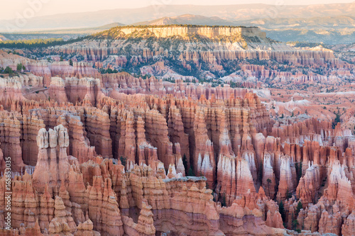 Inspiration Point Sunset. Bryce Canyon National Park, Utah, USA. Sun setting over colorful sandstones of Bryce.