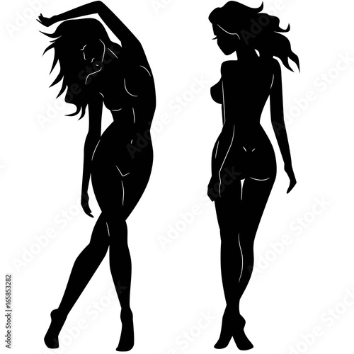 Sexy woman girl silhouettes