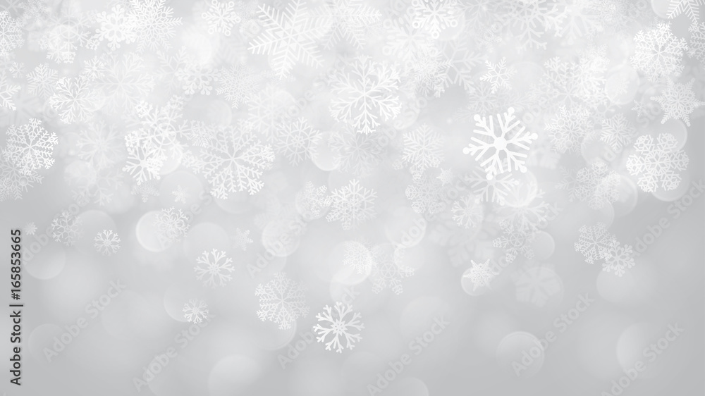 Christmas background of snowflakes with bokeh effect Christmas background of snowflakes with bokeh effect