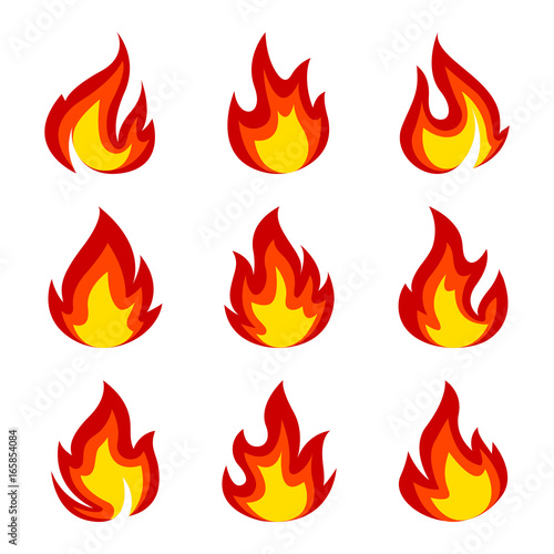 set of icons flame/fire