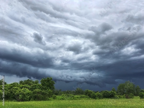 Dark storm clouds in summer