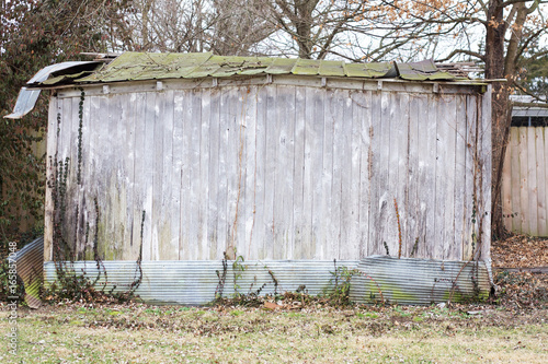 Old Wood Shed with Metal Roof