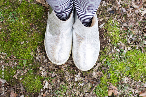 Silver Shoes in Moss