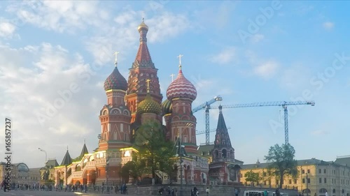 St. Basil's Cathedral On sunny Summer Day Timelapse