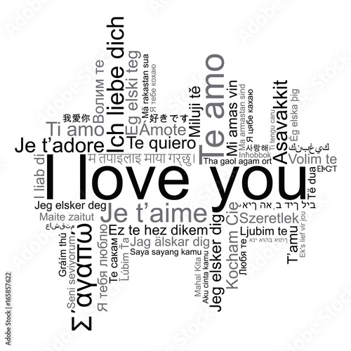 I love you tag cloud, vector
