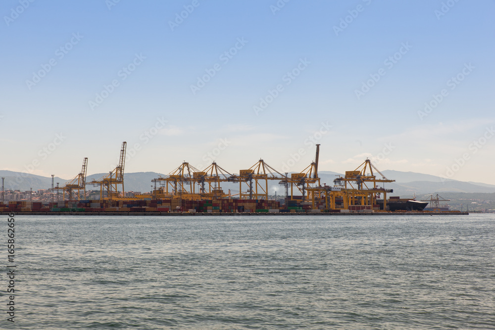 Crane bridge in shipyard Crane bridge in shipyard