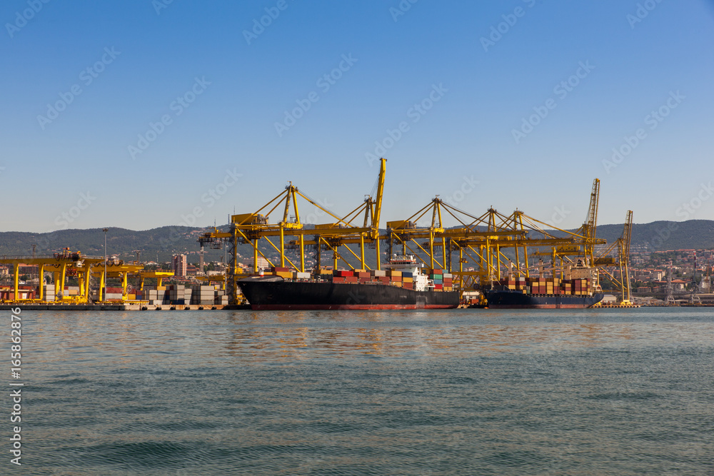 Crane bridge in shipyard