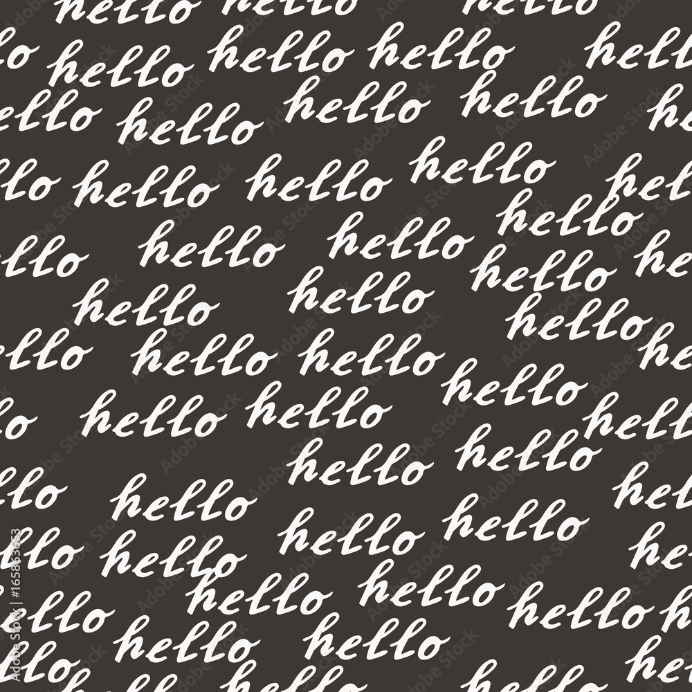 Seamless pattern with Handwritten calligraphy Hello Seamless pattern with Handwritten calligraphy Hello