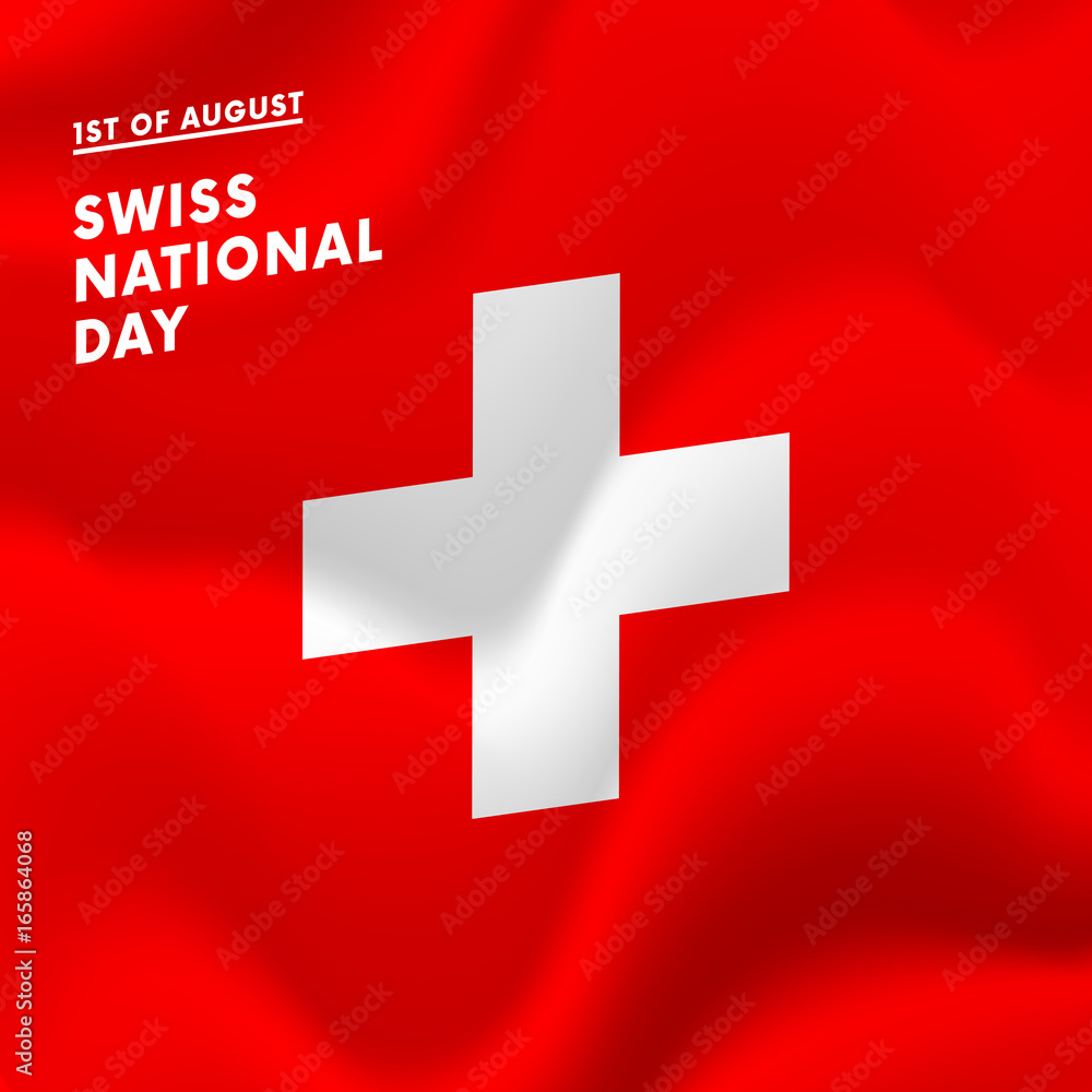 Obraz premium 1st of August Swiss national day vector illustration