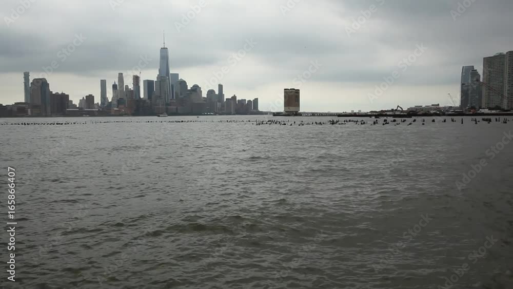 A view of lower Manhattan across the Hudson from Hoboken. A view of lower Manhattan across the Hudson from Hoboken.
