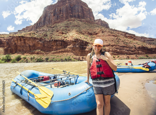 Woman on a rafting trip down the Colorado River