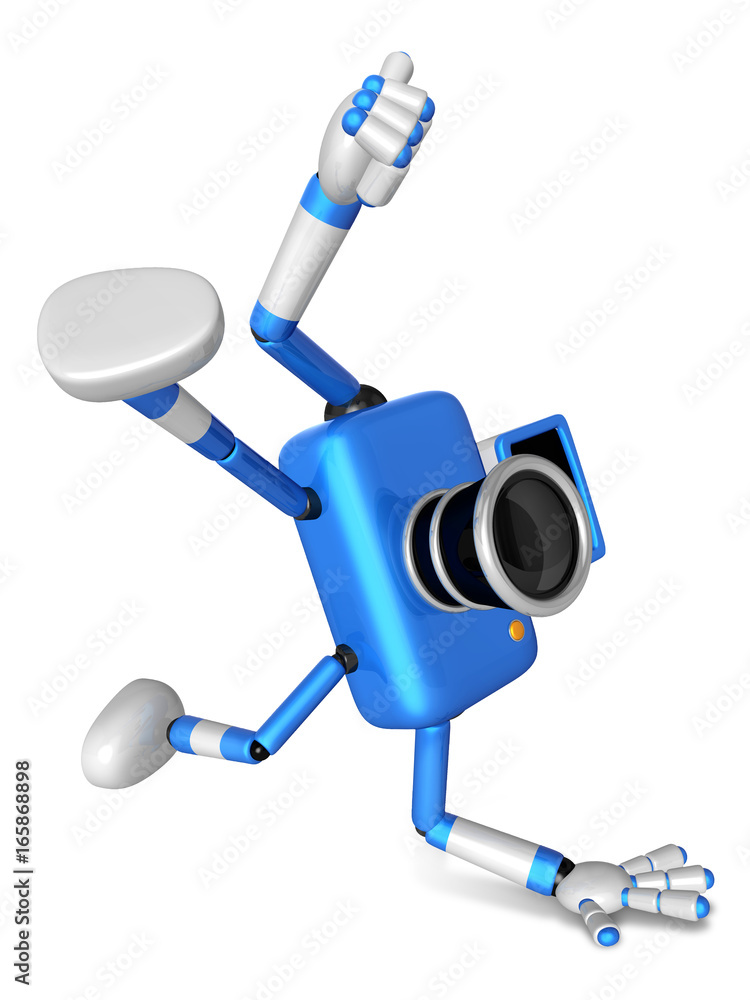 Blue Camera Character in Powerful camera to a photo shoot. Create 3D Camera Robot Series. Blue Camera Character in Powerful camera to a photo shoot. Create 3D Camera Robot Series.