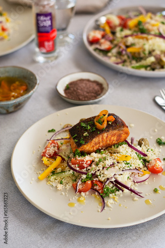 Salmon and couscous salad