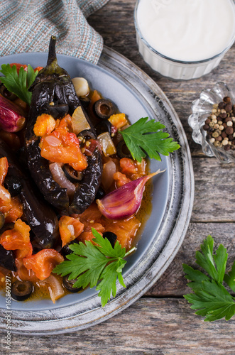 Stewed eggplant with vegetables