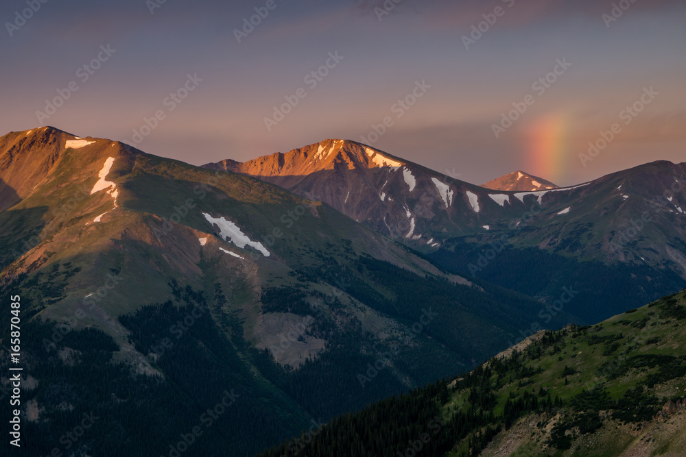 Sunrise Rainbow In Colorado Mountains
