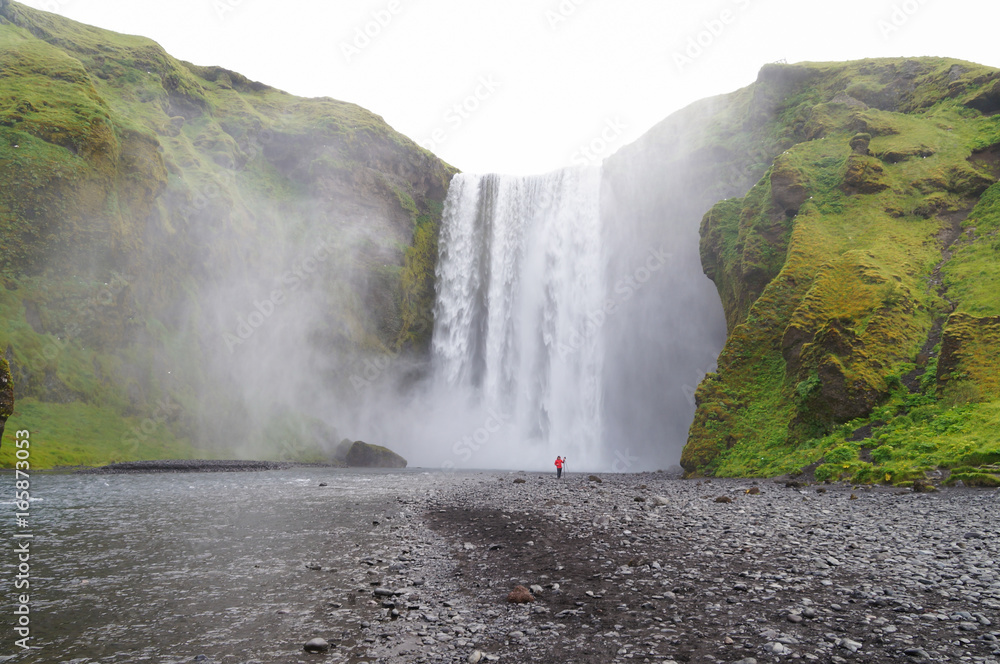 Fototapeta premium Skogarfoss,majestic waterfall in Iceland.