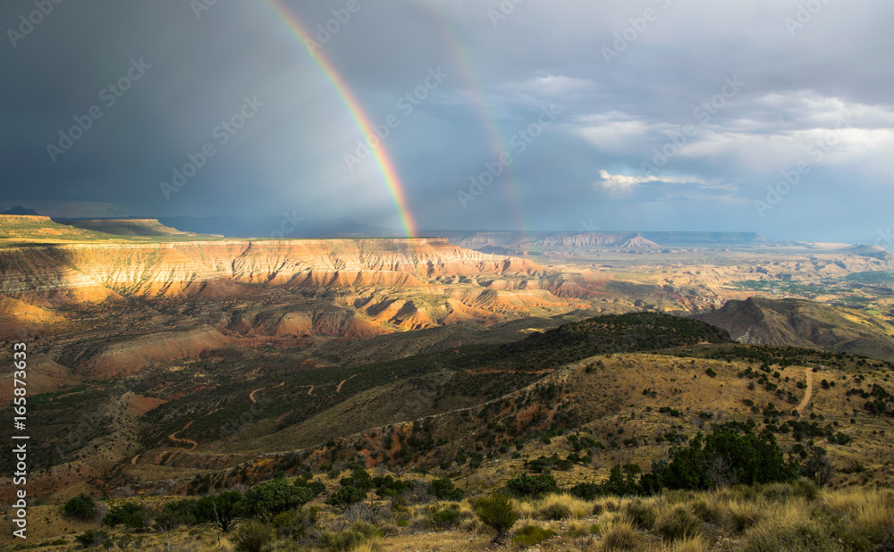Red Utah desert rainbow