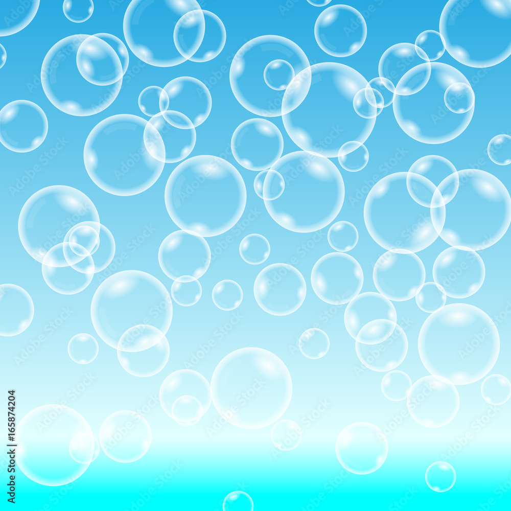 Vector Bubbles on Blue Background. Vector Bubbles on Blue Background.