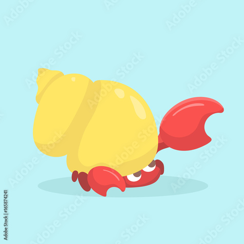 Valokuvatapetti Cartoon hermit crab.