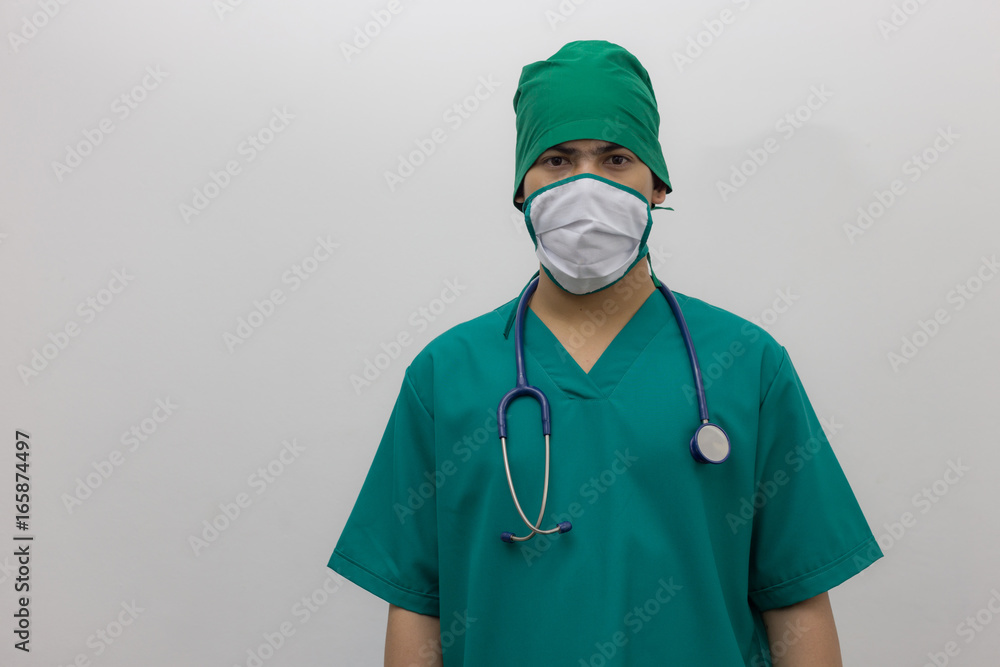 Doctor standing and looking something Doctor standing and looking something