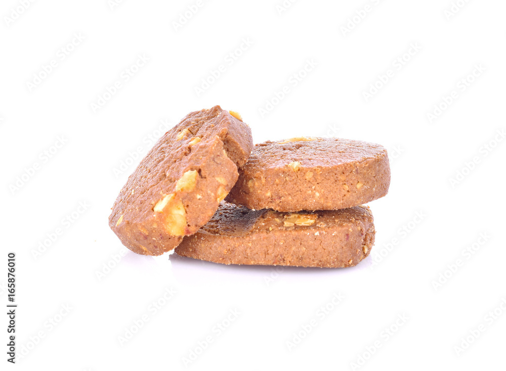 Chocolate peanut cookies on white backgroung Chocolate peanut cookies on white backgroung