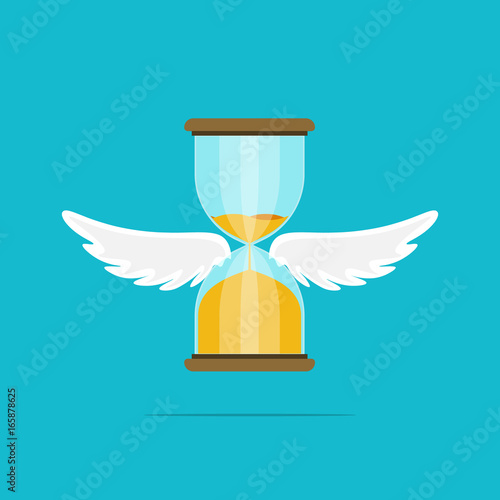 hourglass wing float concept flat vector