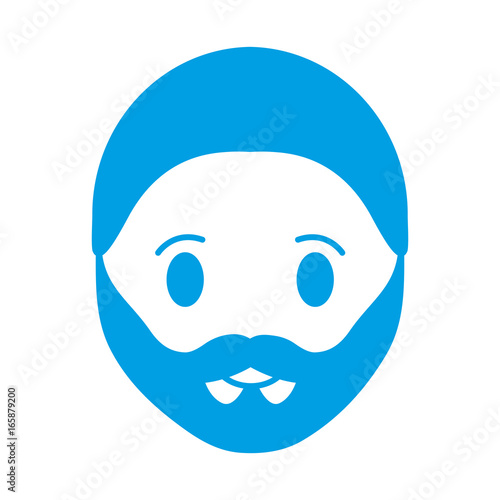 man with beard icon over white background vector illustration