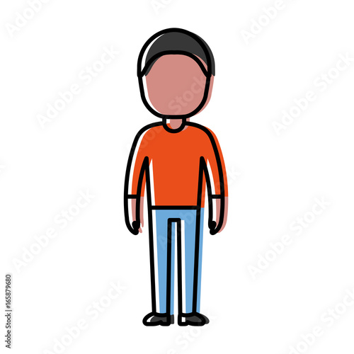 avatar man icon over white background colorful design vector illustration