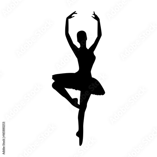 ballet logo for ballet school, dance studio. vector illustration