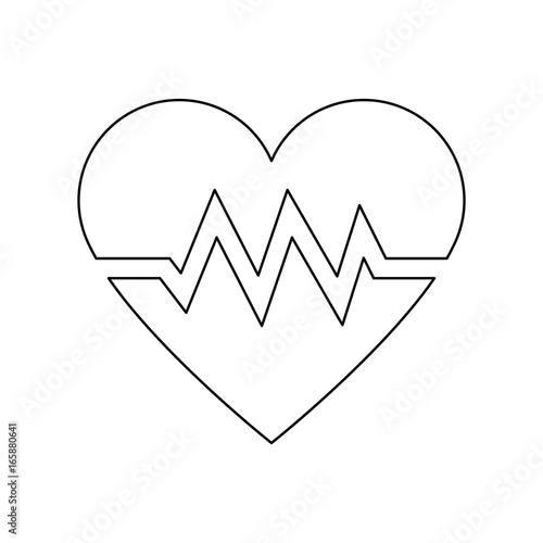 Heartbeat heart beat pulse flat icon for medical apps and websites