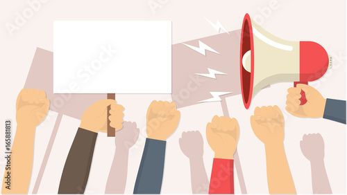 Demonstration gegen Tierversuche Icon Flat Design Vektor Grafik Illustration
