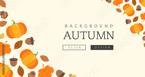 Autumn pumpkins and acorns