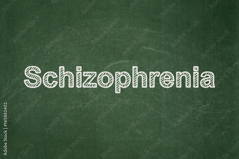 Fototapeta premium Medicine concept: Schizophrenia on chalkboard background